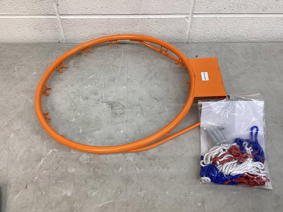 Costway 15'' Basketball Rim Wall Door Mounted Basketball Hoop with All Weather Net