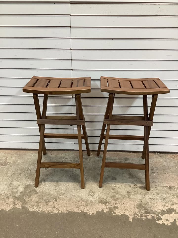 Bar Stools Set of 2 with Saddle Seat and Footrest for Kitchen Island and Balcony