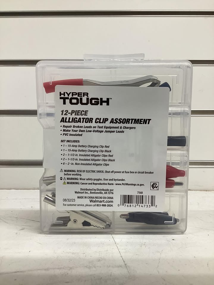 Hyper Tough 12-Piece Alligator Clip Assortment