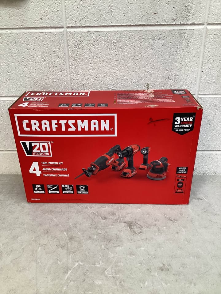 CRAFTSMAN V20 20-volt Max 4-Tool Power Tool Combo Kit with Soft Case