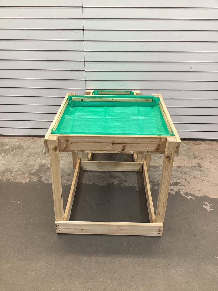 Wooden Sand and Water Tables with Protective Cover for Kids