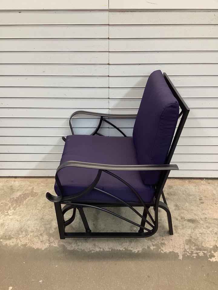 Band New Costway Patio Glider Rocking Chair with Thick Cushion and Curved Armrest