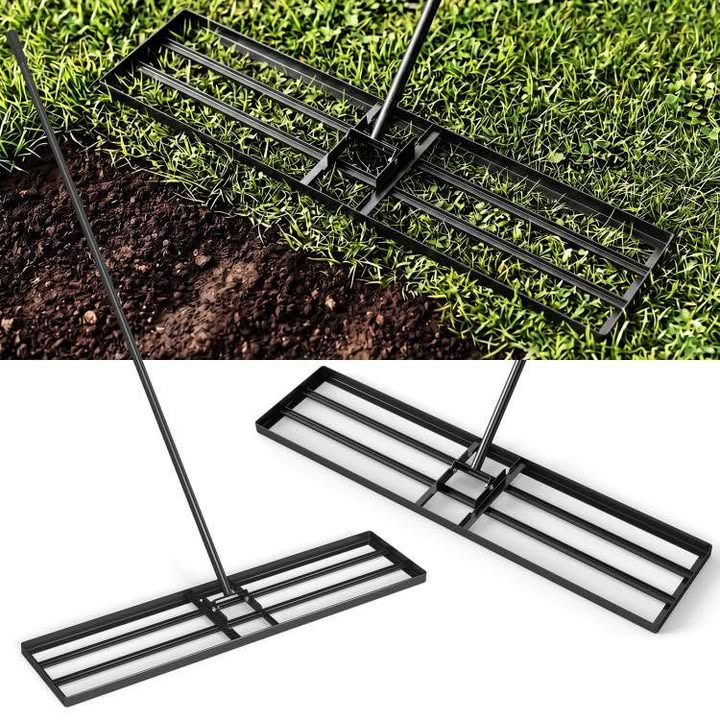 42 x 10 Inch Lawn Leveling Rake with Ergonomic Handle