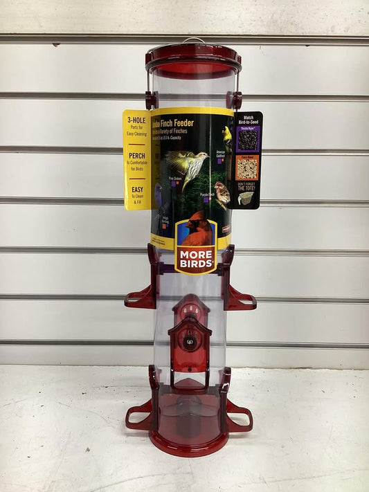 Stokes Select Jumbo Finch Feeder 3 lb Capacity 6-Port Polycarbonate, Red