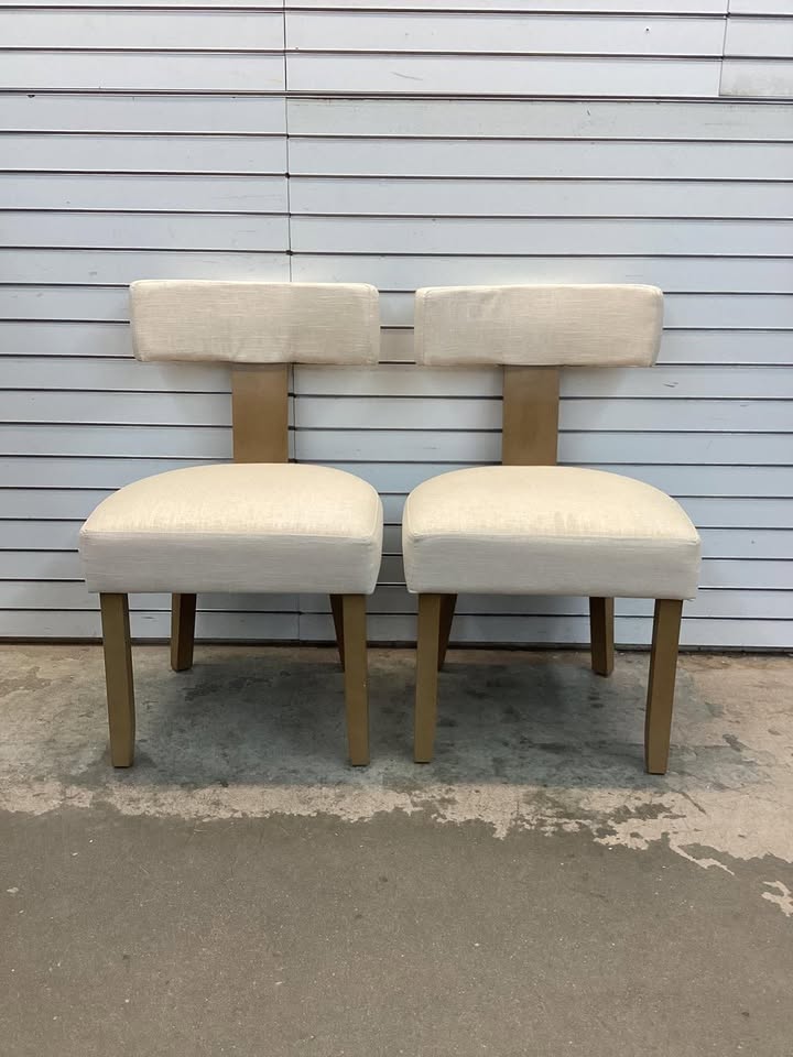 Dining Chairs Set of 2 with Curved Backrest Padded Seat