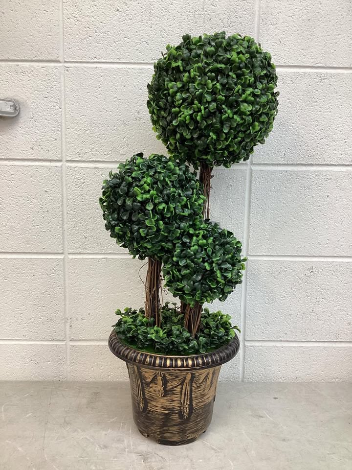 30 ft. Artificial Topiary Triple Ball Tree Plant Bonsai Category Indoor Outdoor UV Resistant