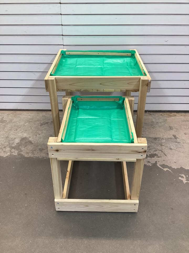 Wooden Sand and Water Tables with Protective Cover for Kids