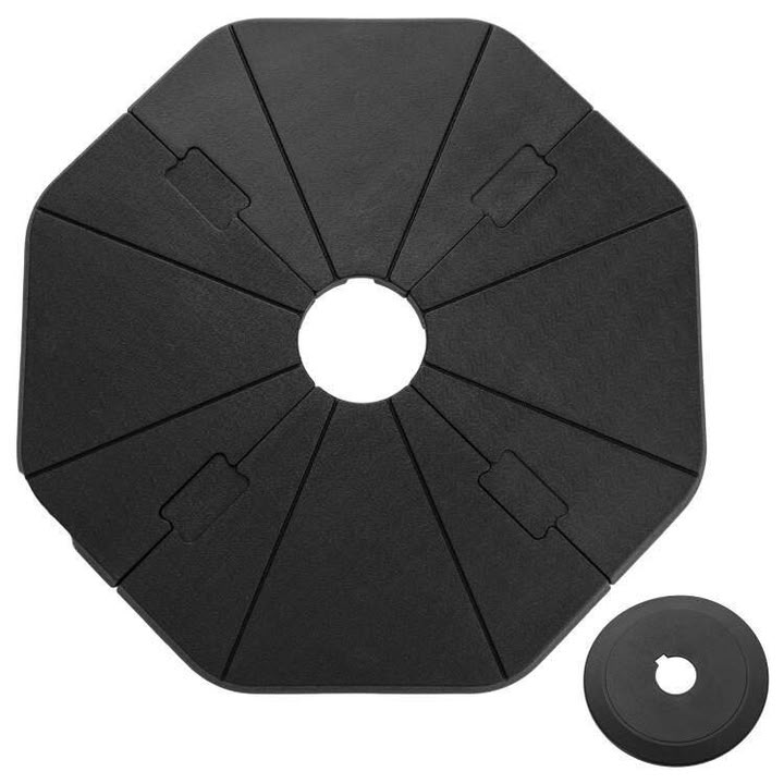 208 lb. Fillable Patio Umbrella Base in Black 4-Piece Cantilever Offset Umbrella Base