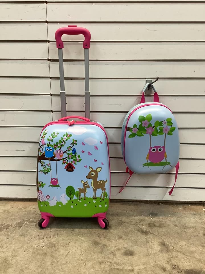 2 Pieces 12 Inch 16 Inch Kids Luggage Set with Backpack and Suitcase for Travel