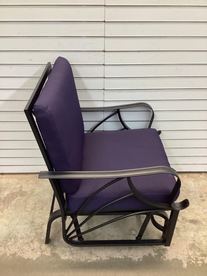 Band New Costway Patio Glider Rocking Chair with Thick Cushion and Curved Armrest