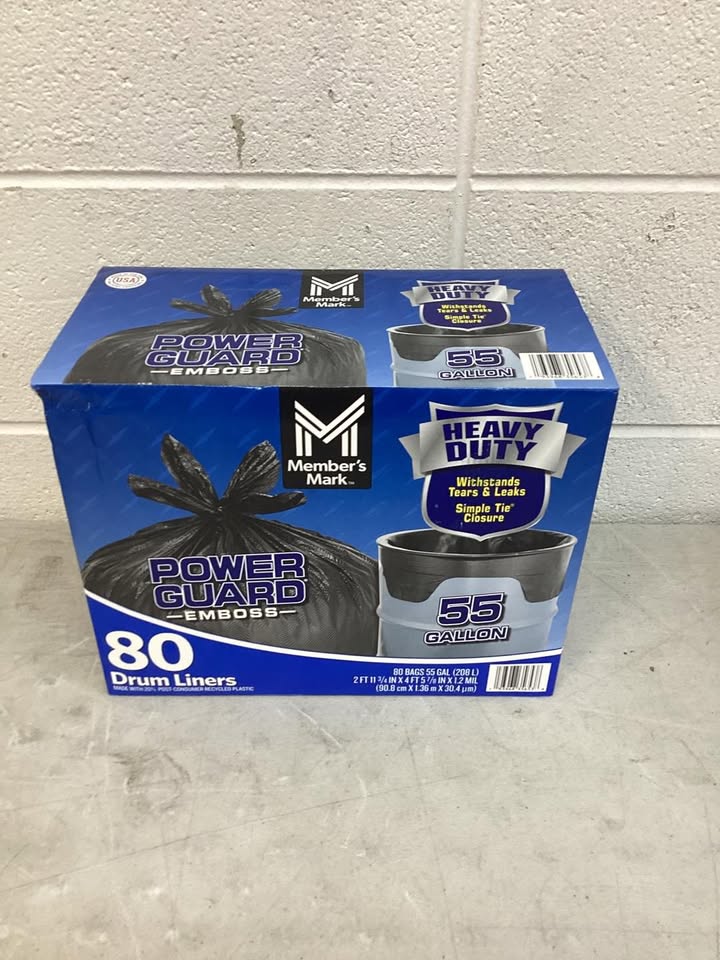 Member's Mark Heavy Duty 55-Gallon Drum Liner Trash Bags, 80 ct.