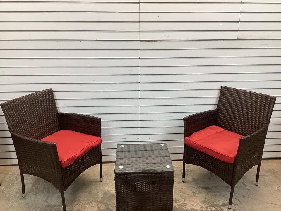Costway 3 Pieces Rattan Patio Furniture Set with Washable Cushion