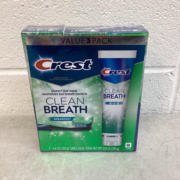 Crest Plus Clean Breath Spearmint Toothpaste, 4.6 oz., 3 pk.