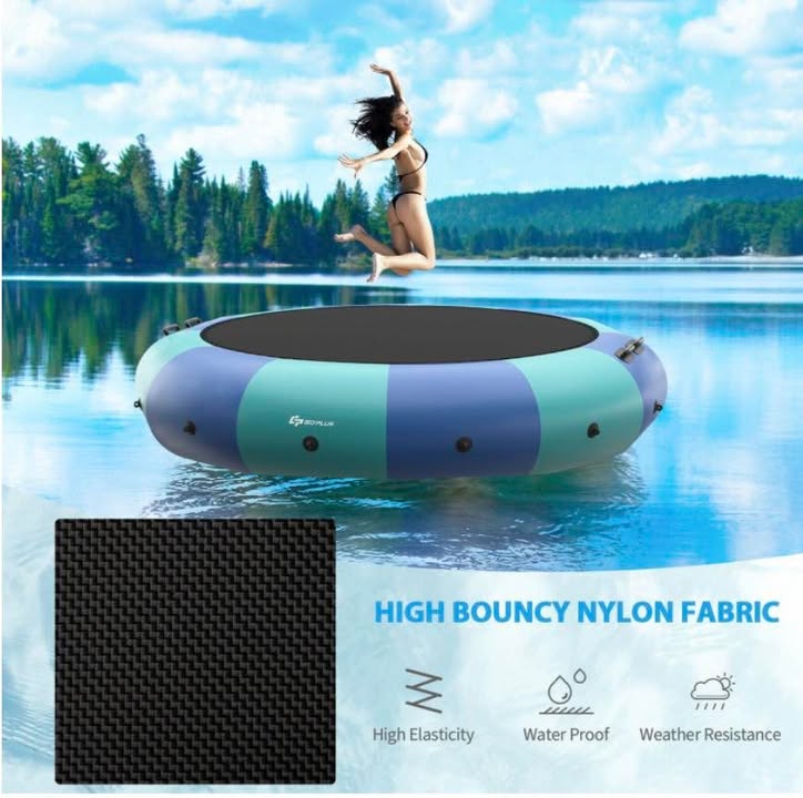 Costway 15 Feet Inflatable Splash Padded Water Bouncer Trampoline