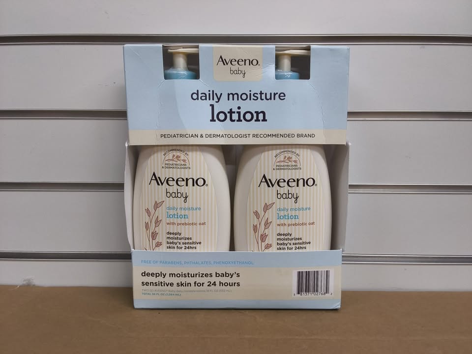 Aveeno Baby Daily Moisture Lotion with Pump, 24hr Protection, 18 fl. oz., 2 pk.