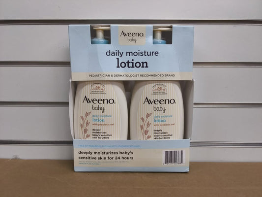 Aveeno Baby Daily Moisture Lotion with Pump, 24hr Protection, 18 fl. oz., 2 pk.