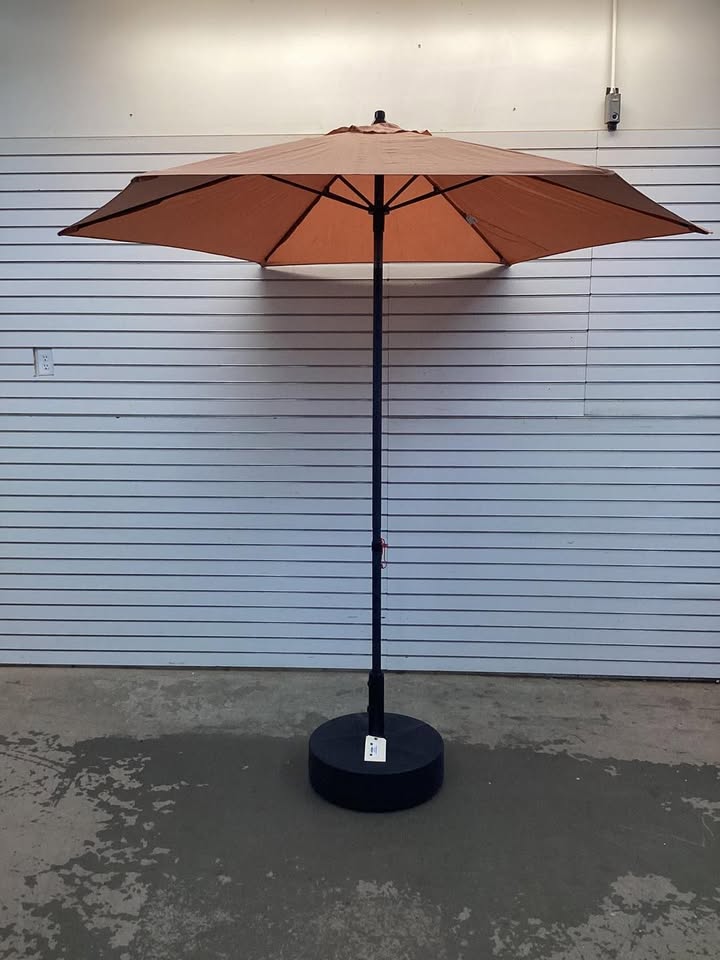 7.5' Round Outdoor Patio Umbrella Peach Salmon Tempera Fabric