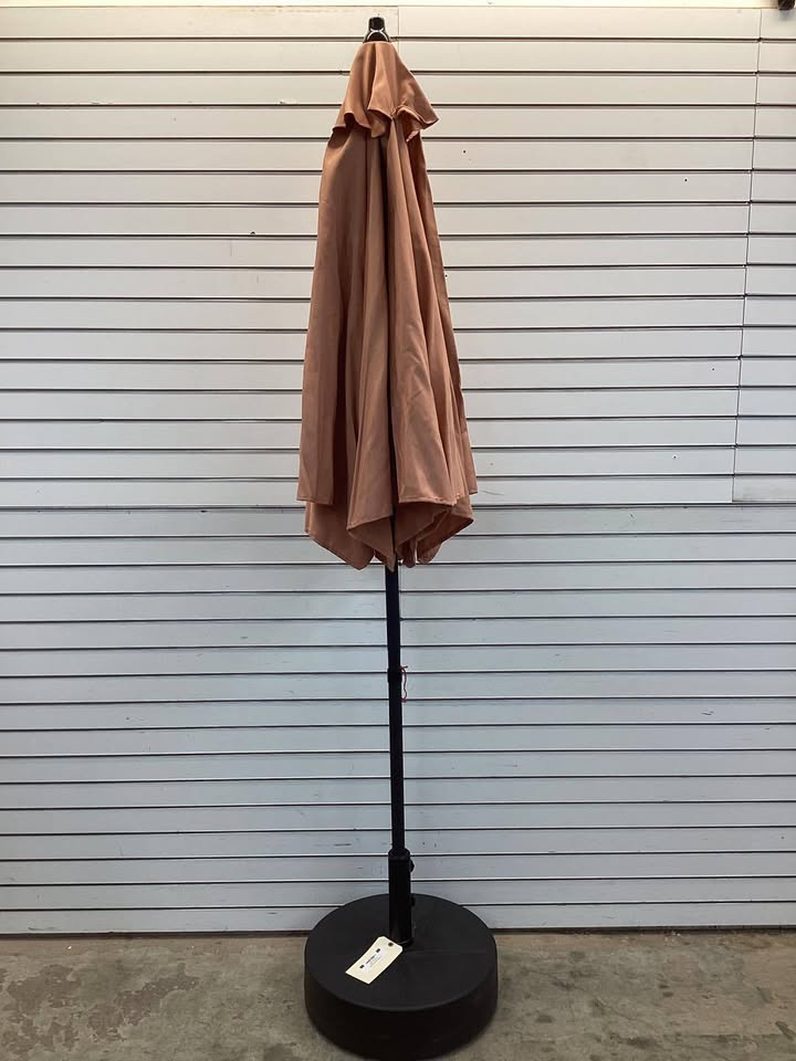 7.5' Round Outdoor Patio Umbrella Peach Salmon Tempera Fabric