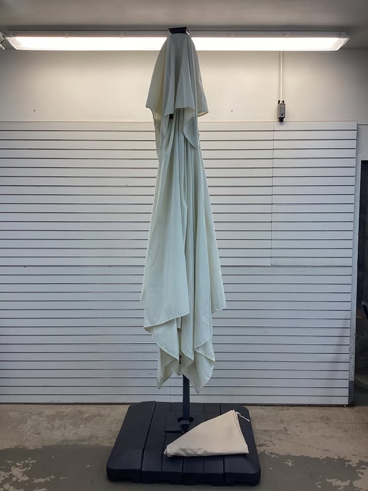 Best Choice Products 10Ft x 10Ft 2-Tier Square LED Cantilever Offset Umbrella w/ 360 Rotation, Base