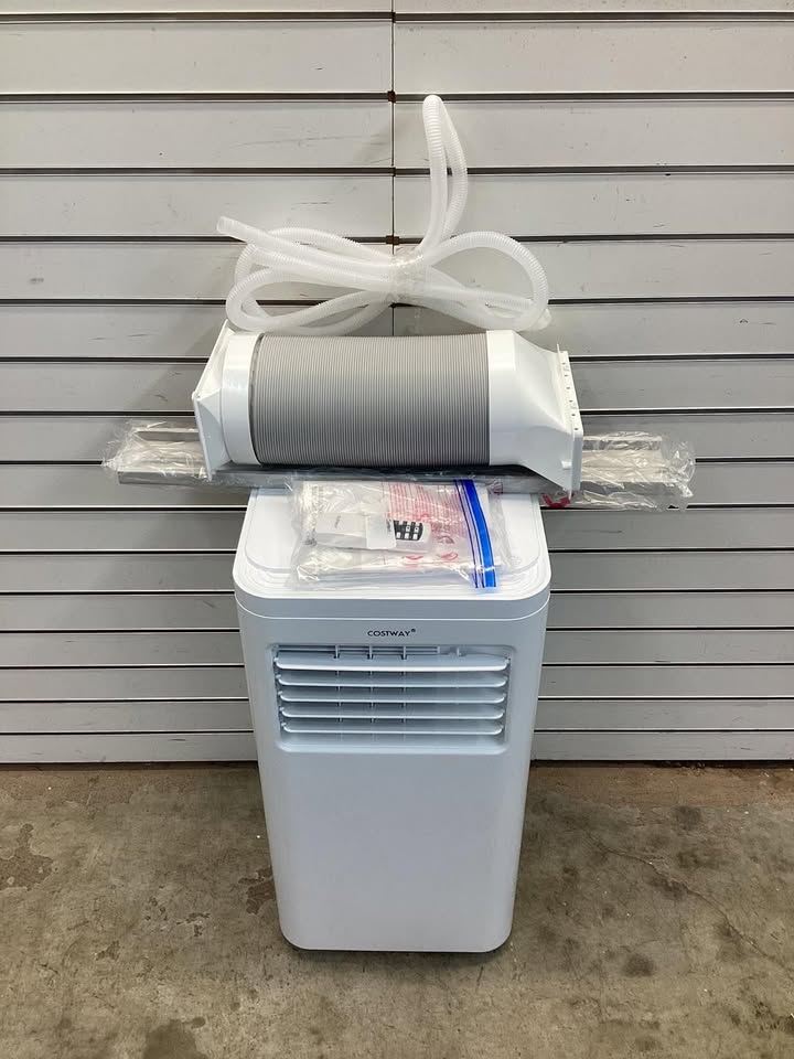 Costway 8000 BTU (ASHRAE) 5000 (DOE) BTU Portable Air Conditioner Cools 250 sq. ft. with Dehumidifier in White