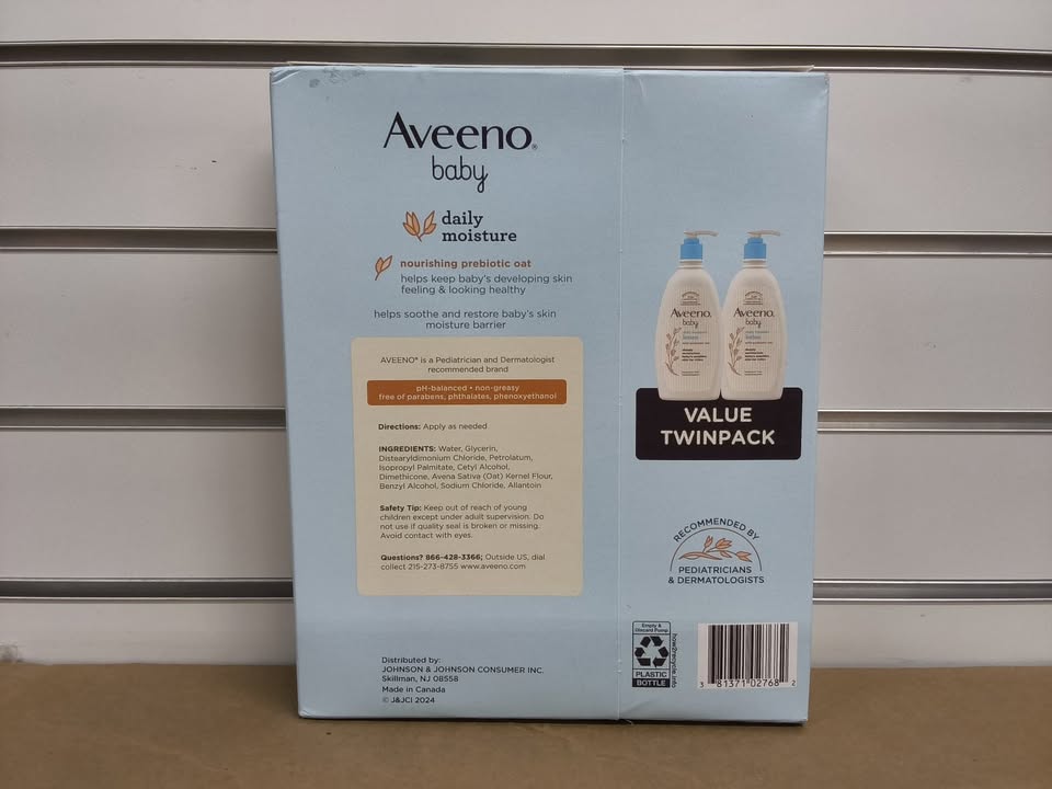 Aveeno Baby Daily Moisture Lotion with Pump, 24hr Protection, 18 fl. oz., 2 pk.