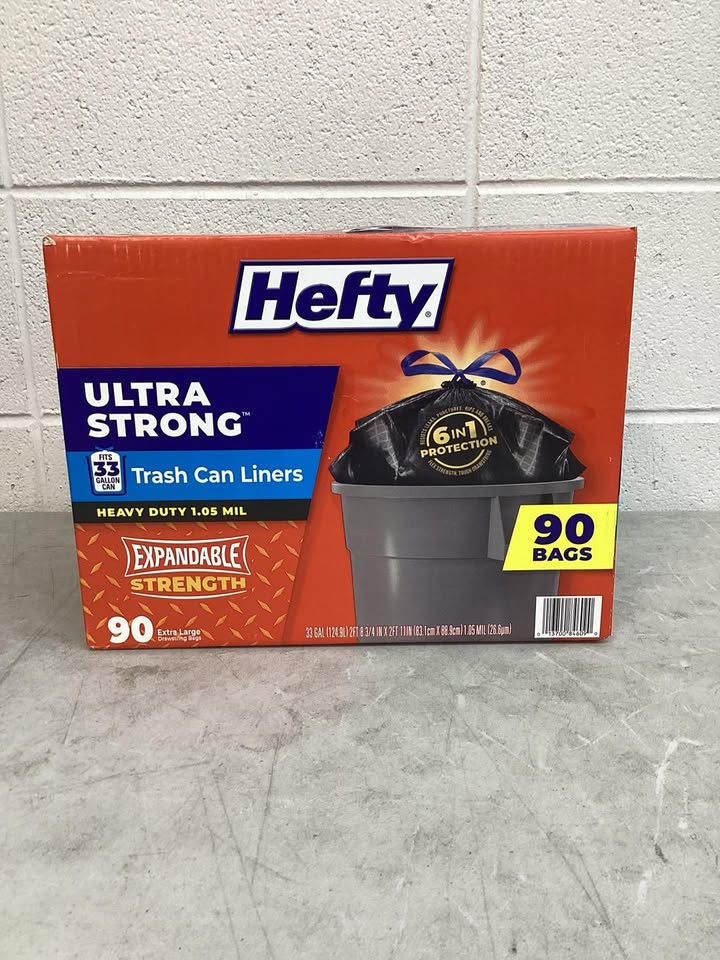 Hefty Ultra Strong Drawstring Trash Bags, Unscented 33 gal., 90 ct.