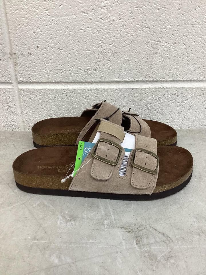 Mountain Sole Women's Double Buckle Leather Footbed Sandal Size 7