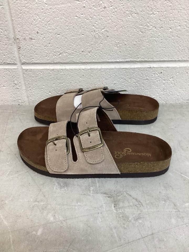 Mountain Sole Women's Double Buckle Leather Footbed Sandal Size 7