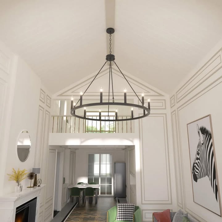 Beck 12-Light Dimmable Wagon Wheel Chandelier
