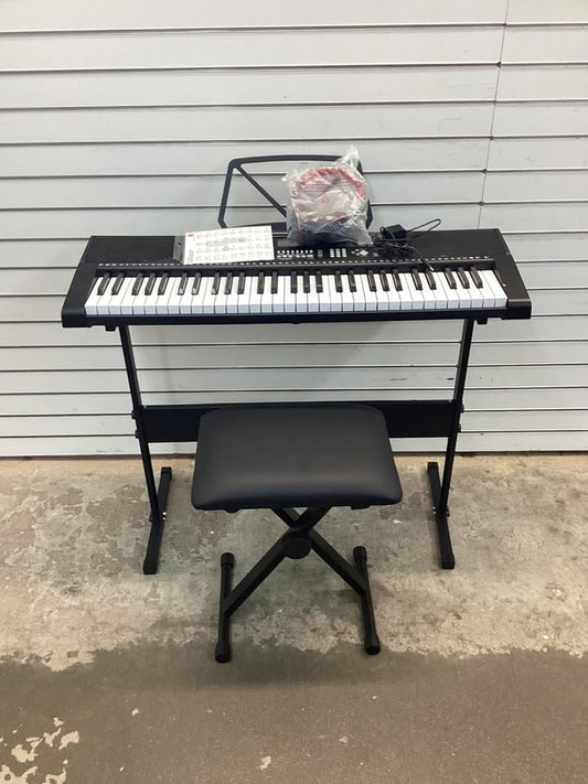 61-Key Beginners Electronic Keyboard Piano Set w/ Lighted Keys, Headphones