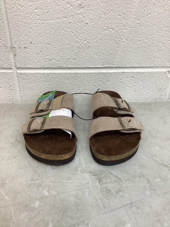 Mountain Sole Women's Double Buckle Leather Footbed Sandal Size 7