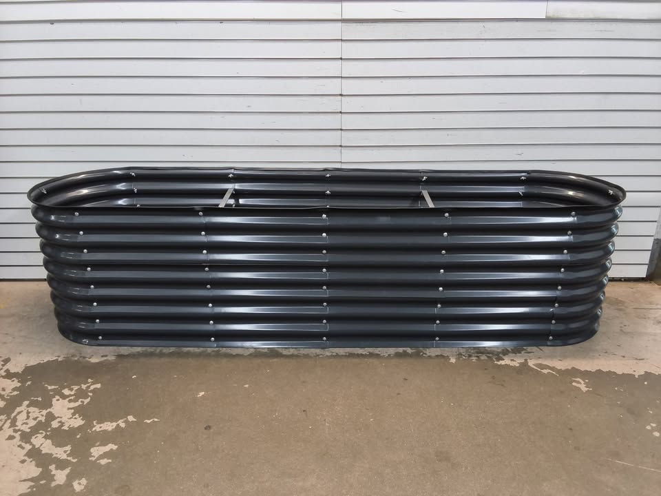 Metal Raised Garden Bed, Oval Outdoor Planter Box for Vegetables - 8x2x2ft