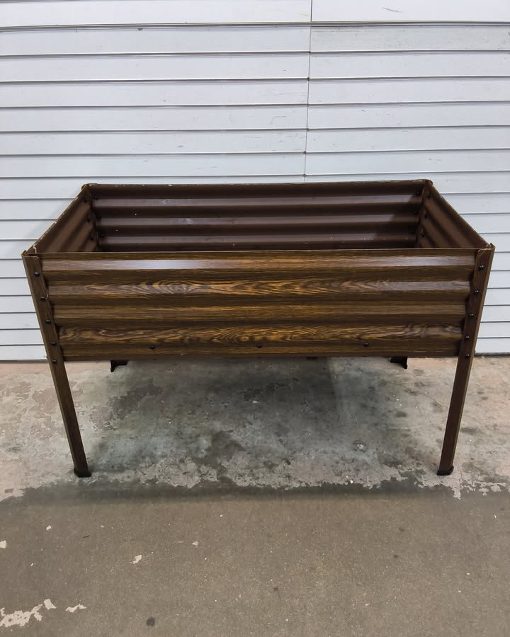 4 ft. x 2 ft. x 2.5 ft. Wood Grain Rectangle Steel Raised Garden Bed Planter Box for Vegetables, Flowers, Herbs.