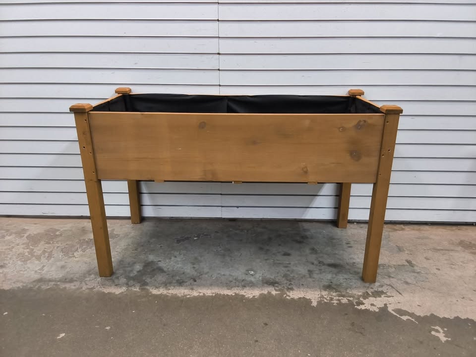 Raised Garden Bed, Elevated Wooden Planter Box w/ Foot Caps - 48x24x30in