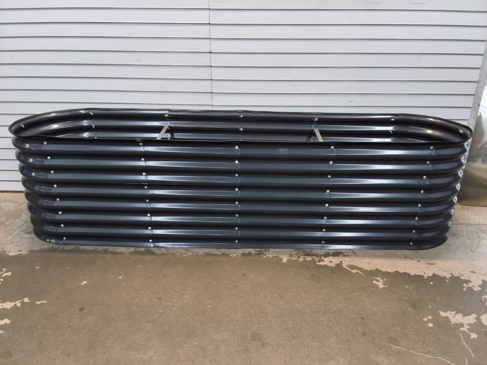 Metal Raised Garden Bed, Oval Outdoor Planter Box for Vegetables - 8x2x2ft