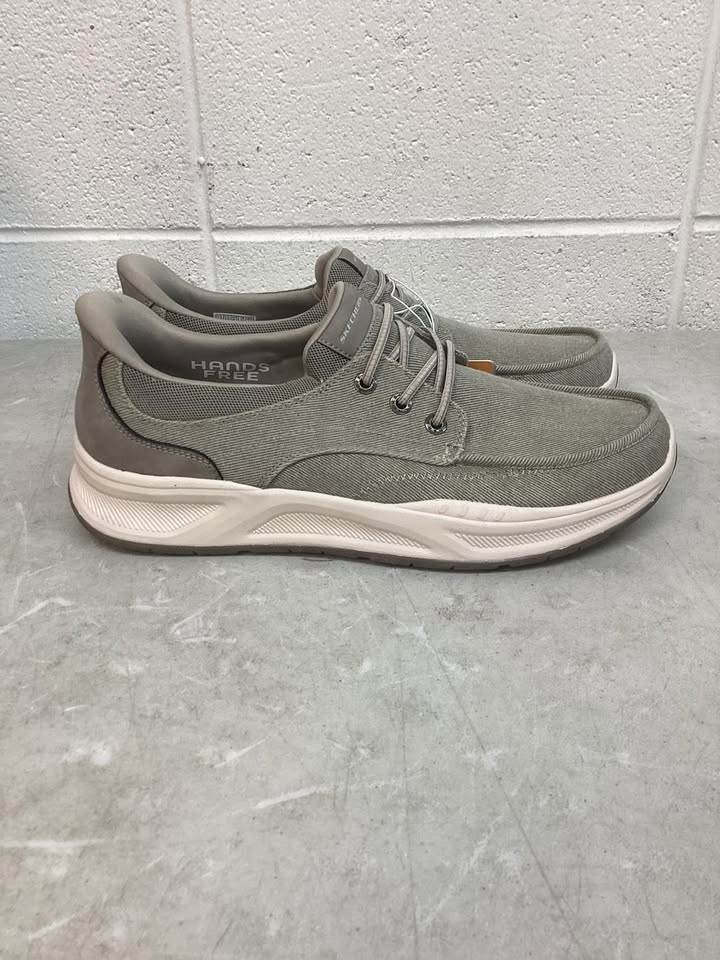 Skechers Men's Canvas Swift Fit Sneaker in Taupe, Size 13