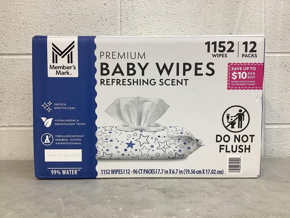 Member's Mark Premium Baby Wipes, Refreshing Clean Scent, 12 pk., 1152 Wipes