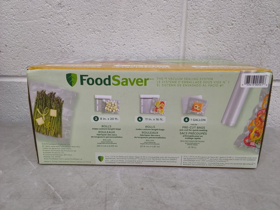 FoodSaver Vacuum Seal Variety Pack – 2 Rolls (8"x20"), 4 Rolls (11"x16"), 6 One-Gallon Bags