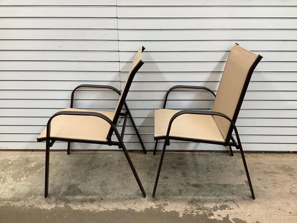 2 Pieces Patio Outdoor Dining Chair with Armrest