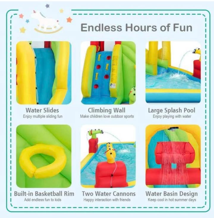 Costway Inflatable Water Slide Kids Bounce House with Blower
