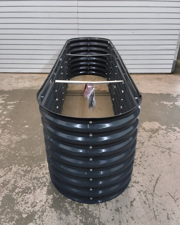 Metal Raised Garden Bed, Oval Outdoor Planter Box for Vegetables - 8x2x2ft