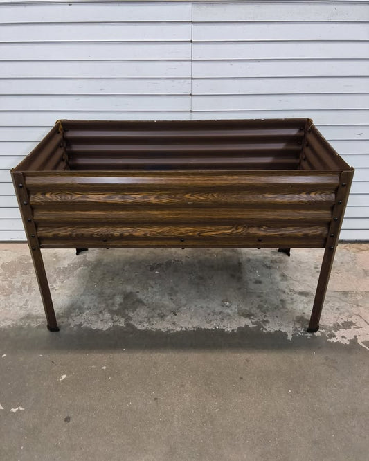 4 ft. x 2 ft. x 2.5 ft. Wood Grain Rectangle Steel Raised Garden Bed Planter Box for Vegetables, Flowers, Herbs.