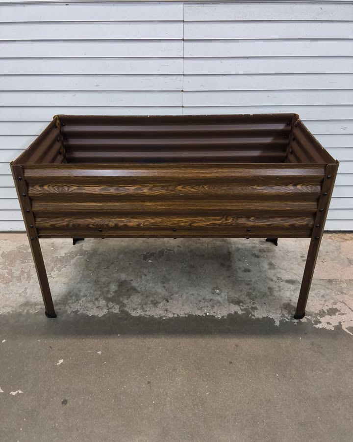 4 ft. x 2 ft. x 2.5 ft. Wood Grain Rectangle Steel Raised Garden Bed Planter Box for Vegetables, Flowers, Herbs.
