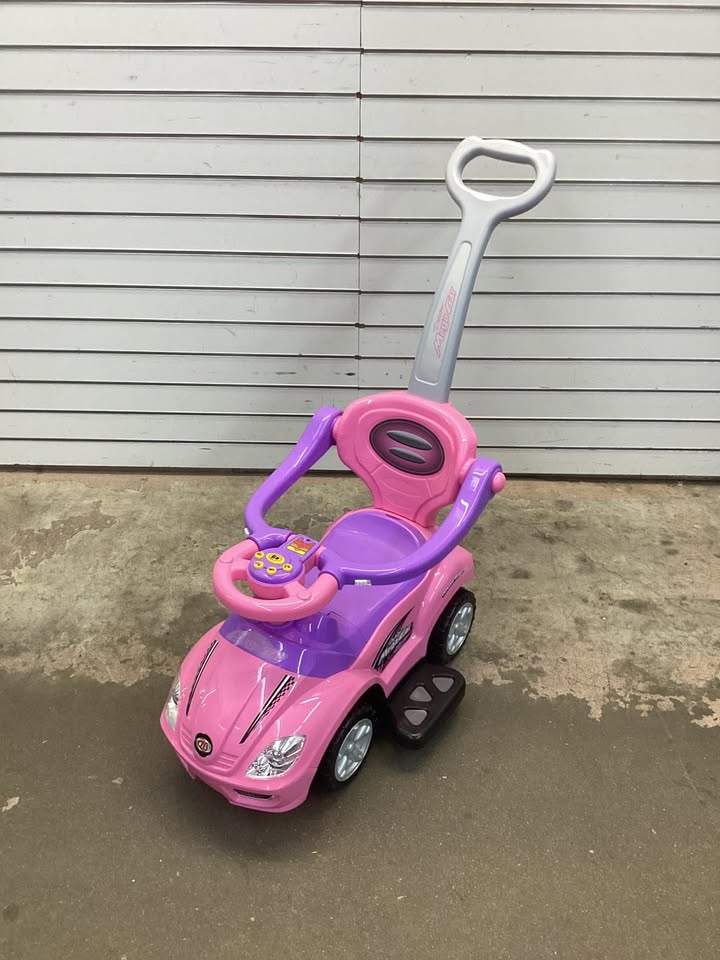 3-in-1 Kids Push Car w/ Handle and Horn