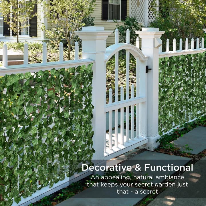 Outdoor Faux Ivy Privacy Screen Fence, 94” x 59”