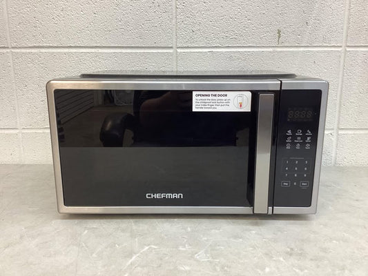 Chefman - Countertop Microwave Oven 0.7 Cu. Ft., 700W, 3 Presets, & 10 Power Levels – - Stainless Steel