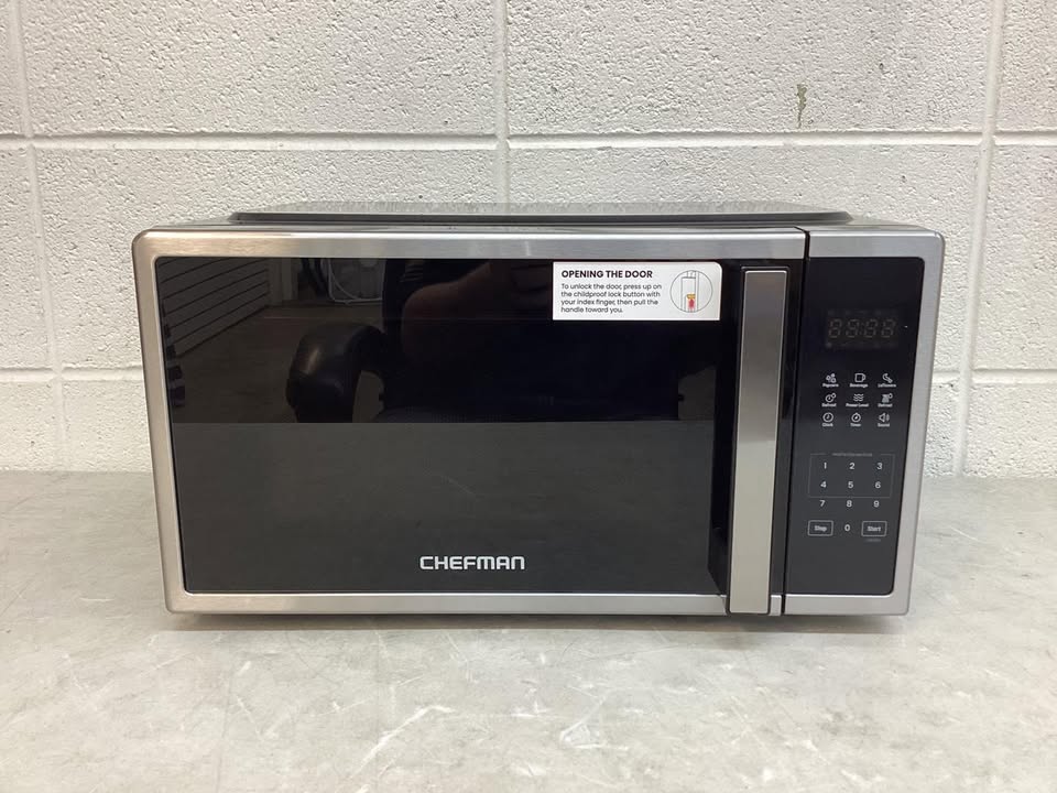 Chefman - Countertop Microwave Oven 0.7 Cu. Ft., 700W, 3 Presets, & 10 Power Levels – - Stainless Steel