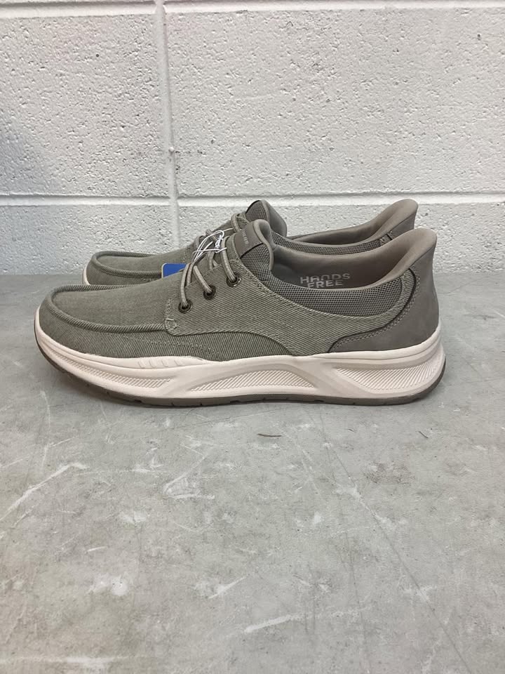 Skechers Men's Canvas Swift Fit Sneaker in Taupe, Size 13