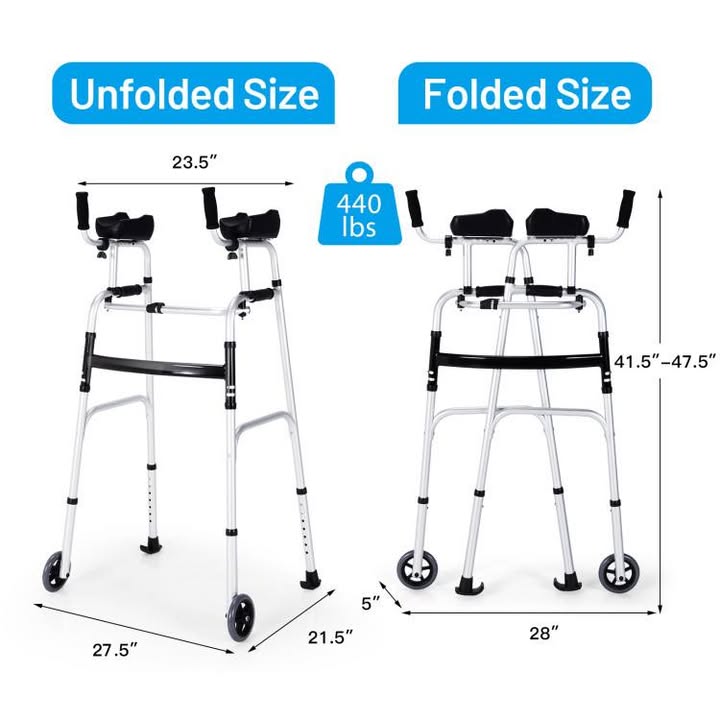 Foldable Lightweight Aluminum Alloy Rehabilitation Walker