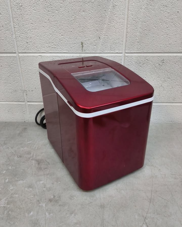 Lightly used Costway Portable Ice Maker Machine Countertop 26Lbs/24H Self-cleaning w/ Scoop Red
